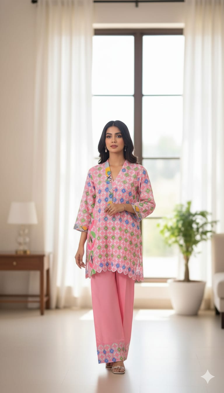 PURE BANADORA LAWN COTTON PREMIUM QUALITY PRINTED 2pC CORDSETS *SAME PRINTED MATCHING FULL SIZE PLAZO