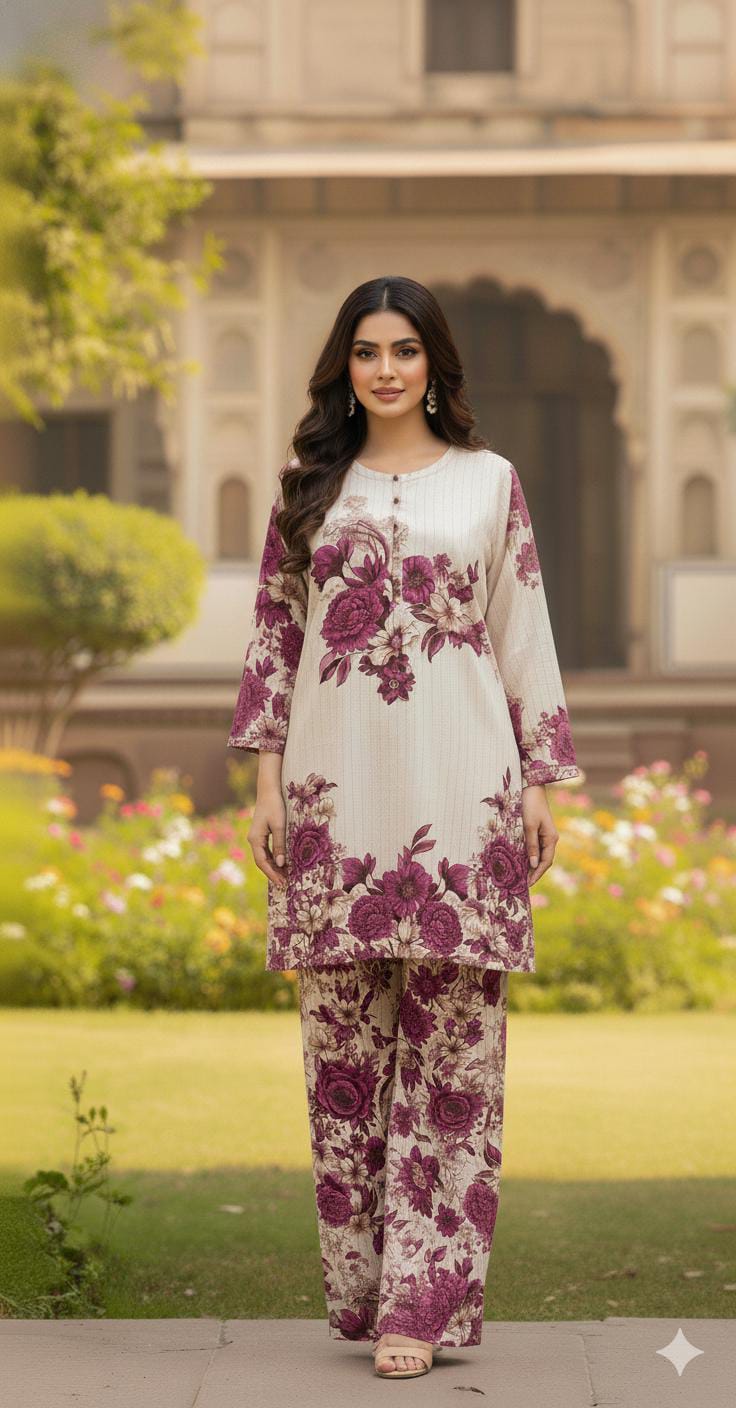 PURE BANADORA LAWN COTTON PREMIUM QUALITY PRINTED 2pC CORDSETS *SAME PRINTED MATCHING FULL SIZE PLAZO