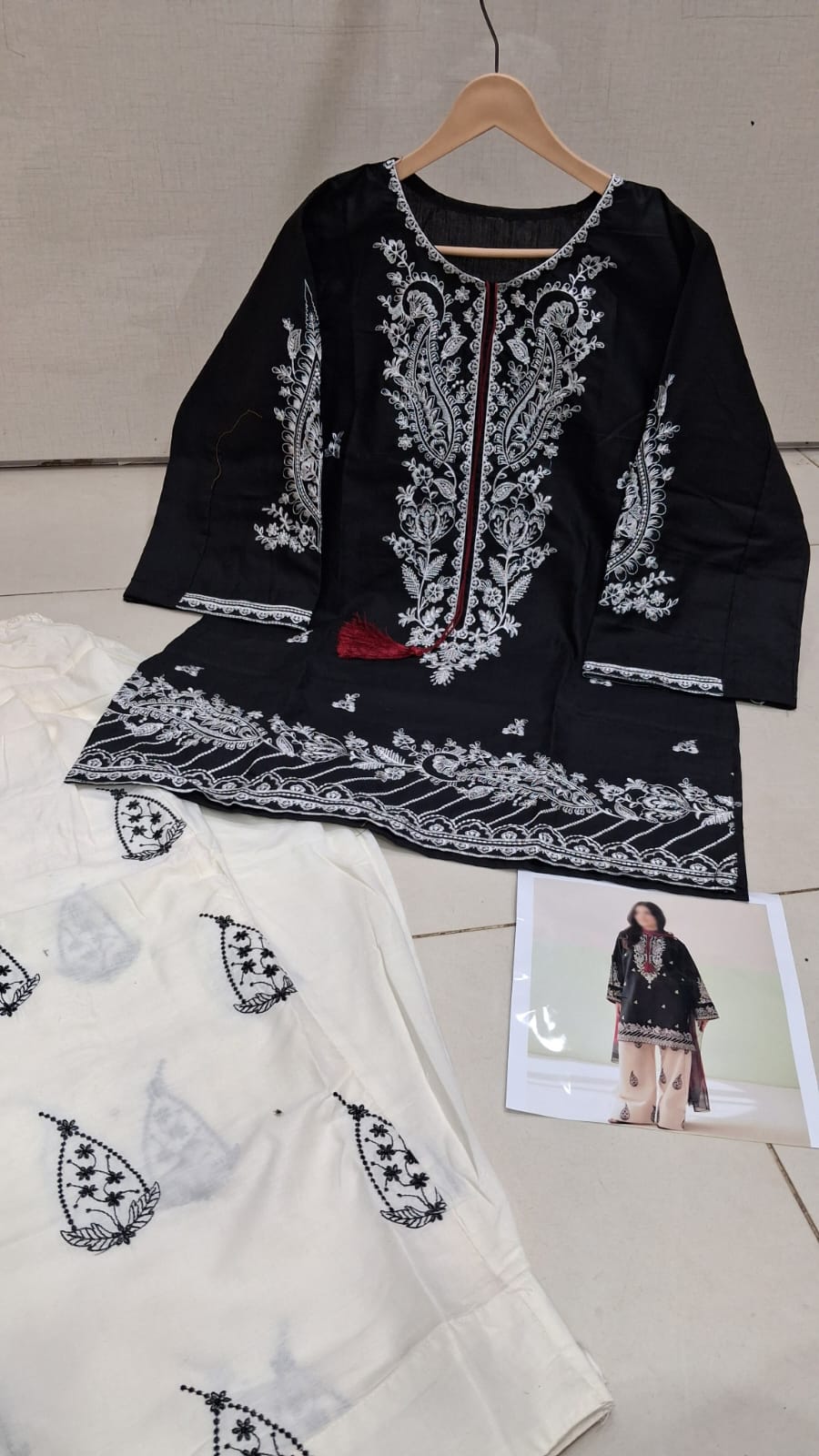 Black Embroidered Bareeze Cotton Lawn 2 Piece Cord Set
