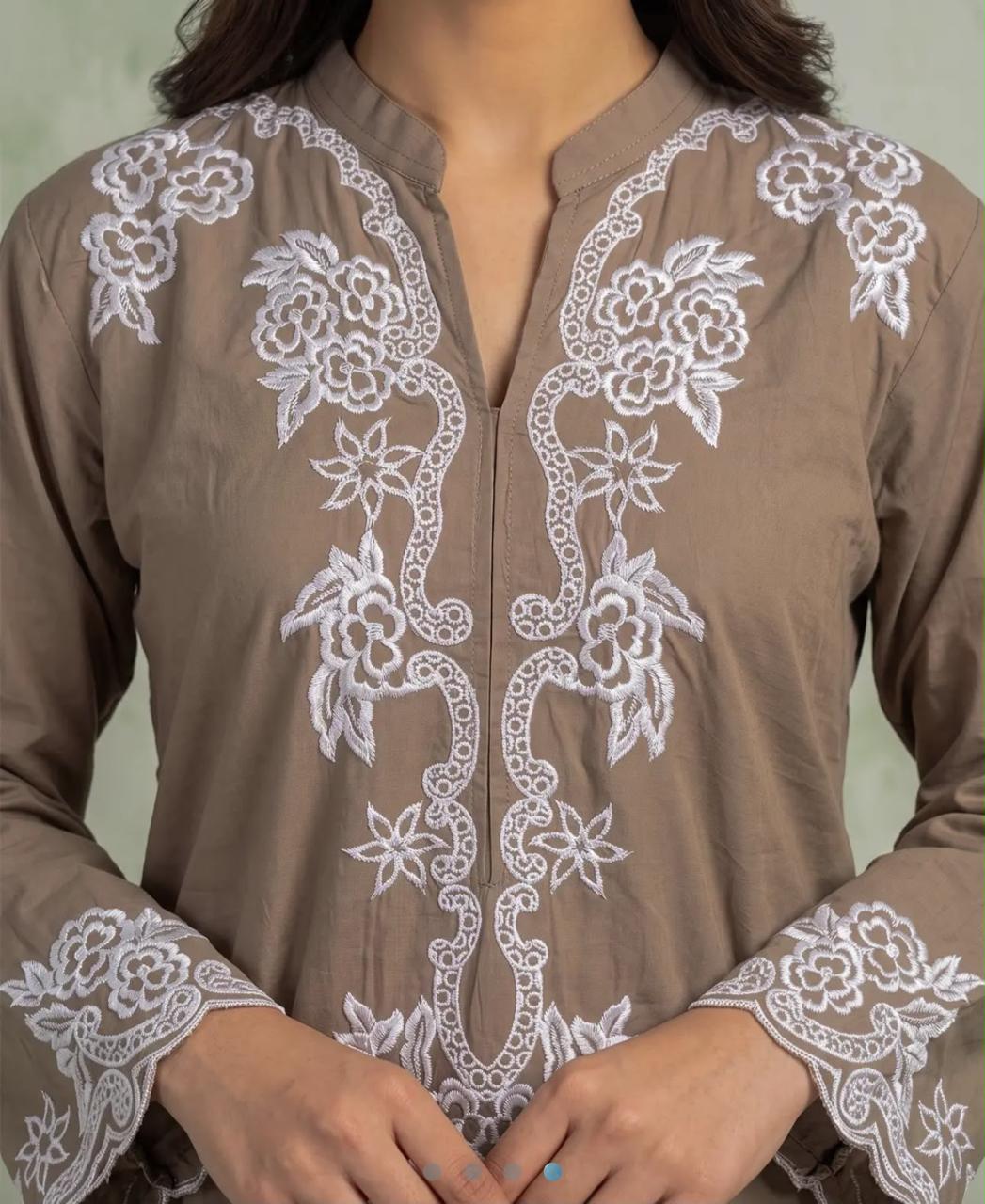 Muskaan 2-Piece Brown Printed Cotton Suit