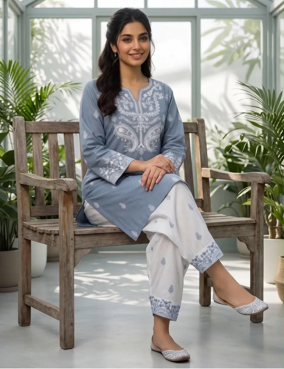 Mushq Ice Blue 2Piece Cotton Cord Set