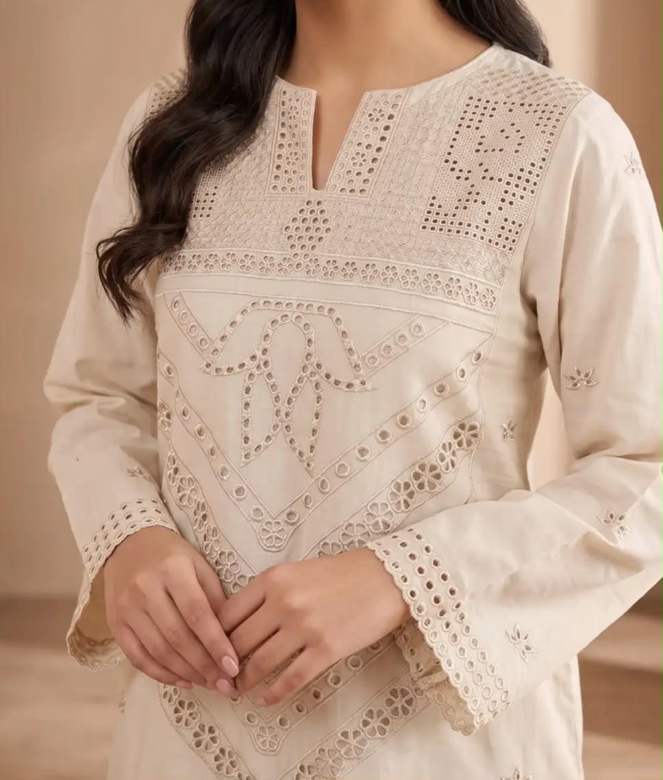 Kashish- 2 Piece Skin Embroidered Lawn dress for Ladies