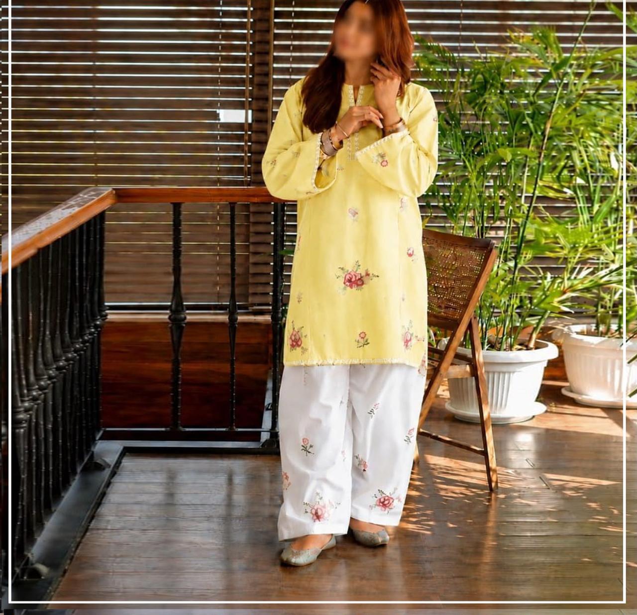 Flower Lemon 2-Piece Cotton suit for women